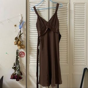 BCBGMaxAzria Brown Silk Classic Dress